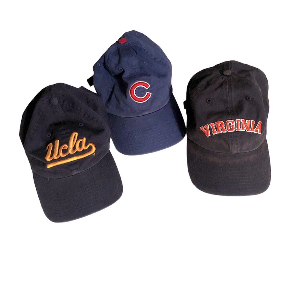 Lot of 3 Ball Caps Cubs, UCLA, Virginia